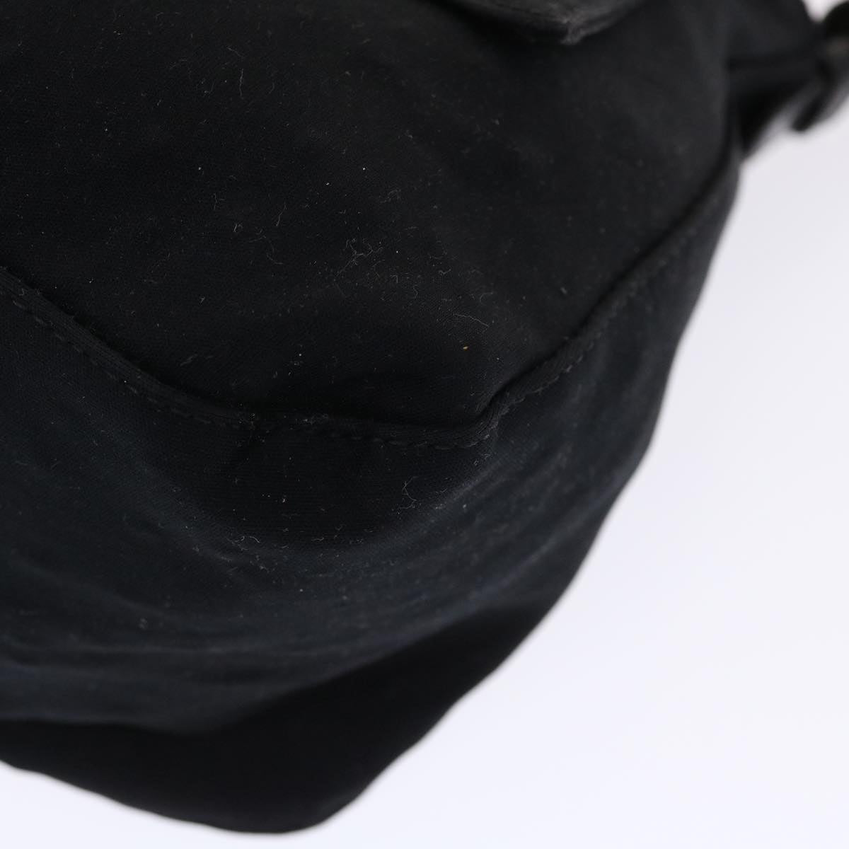 FENDI Mamma Baguette Shoulder Bag Nylon Black 50430