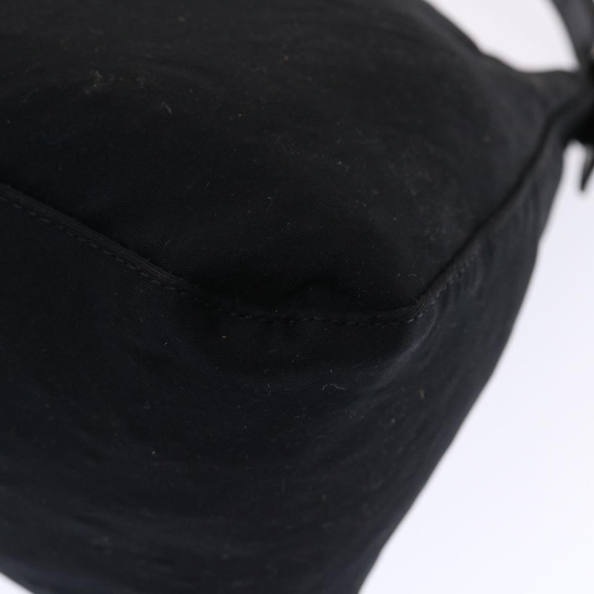 FENDI Mamma Baguette Shoulder Bag Nylon Black 50430