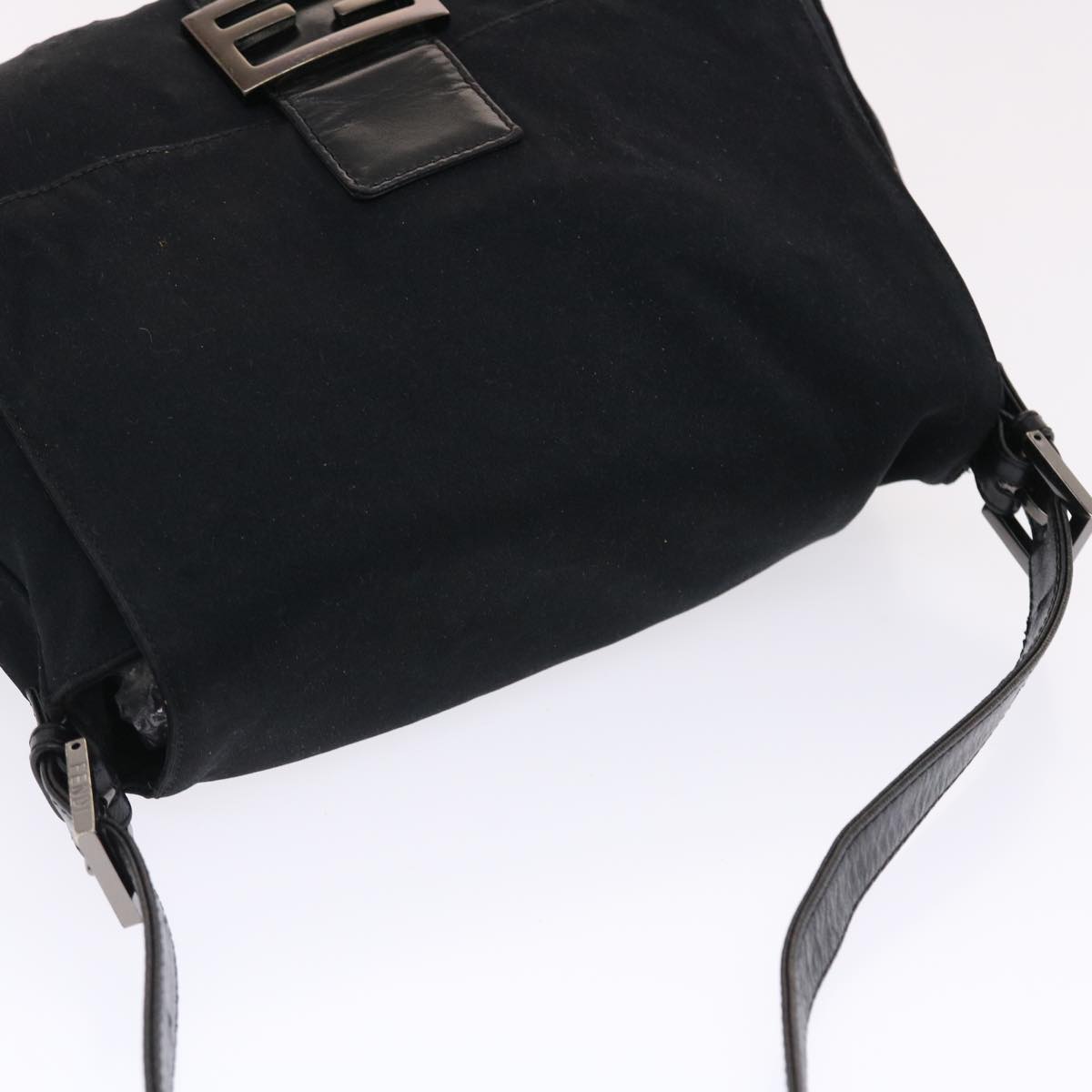 FENDI Mamma Baguette Shoulder Bag Nylon Black 50430