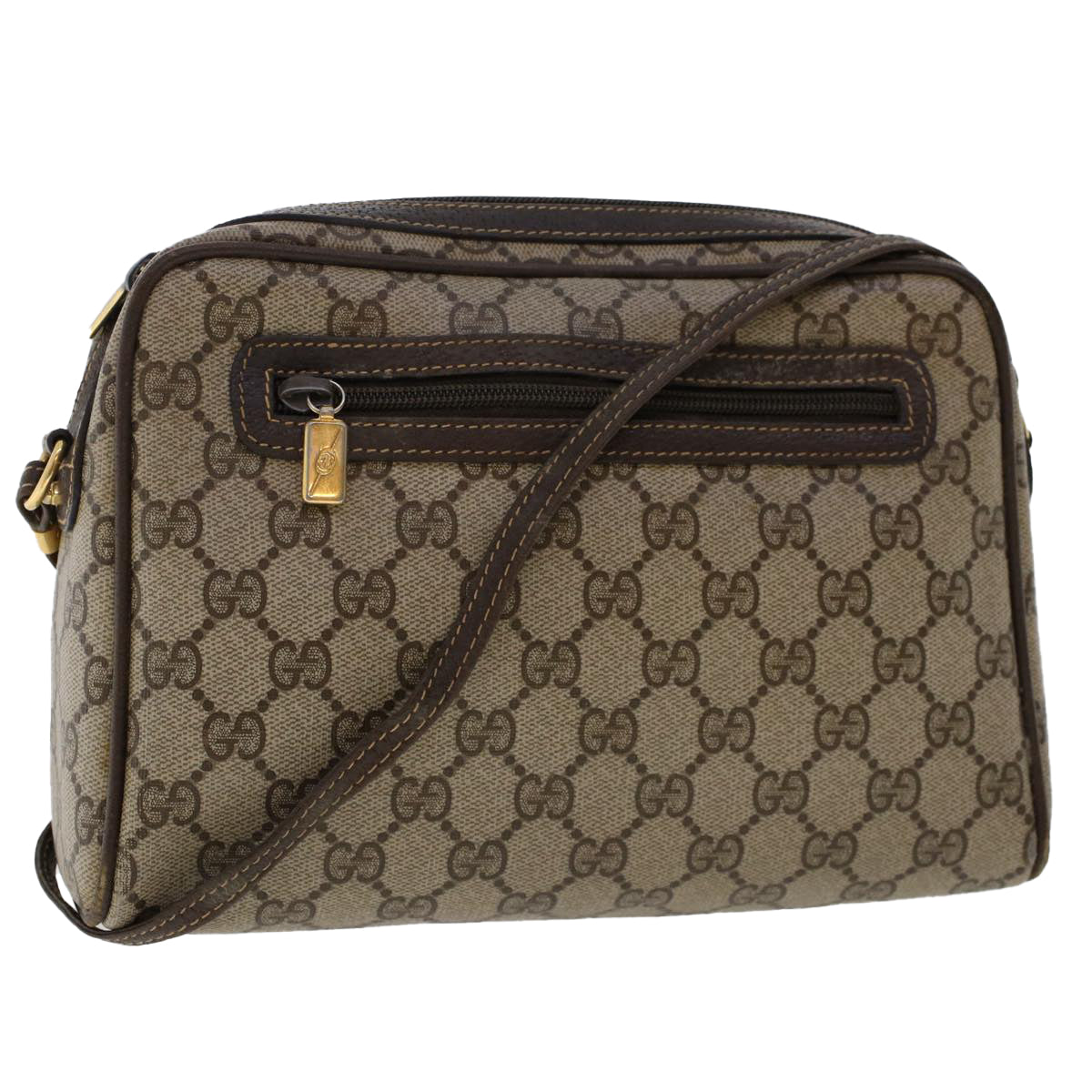 GUCCI GG Canvas Shoulder Bag PVC Leather Beige 50515