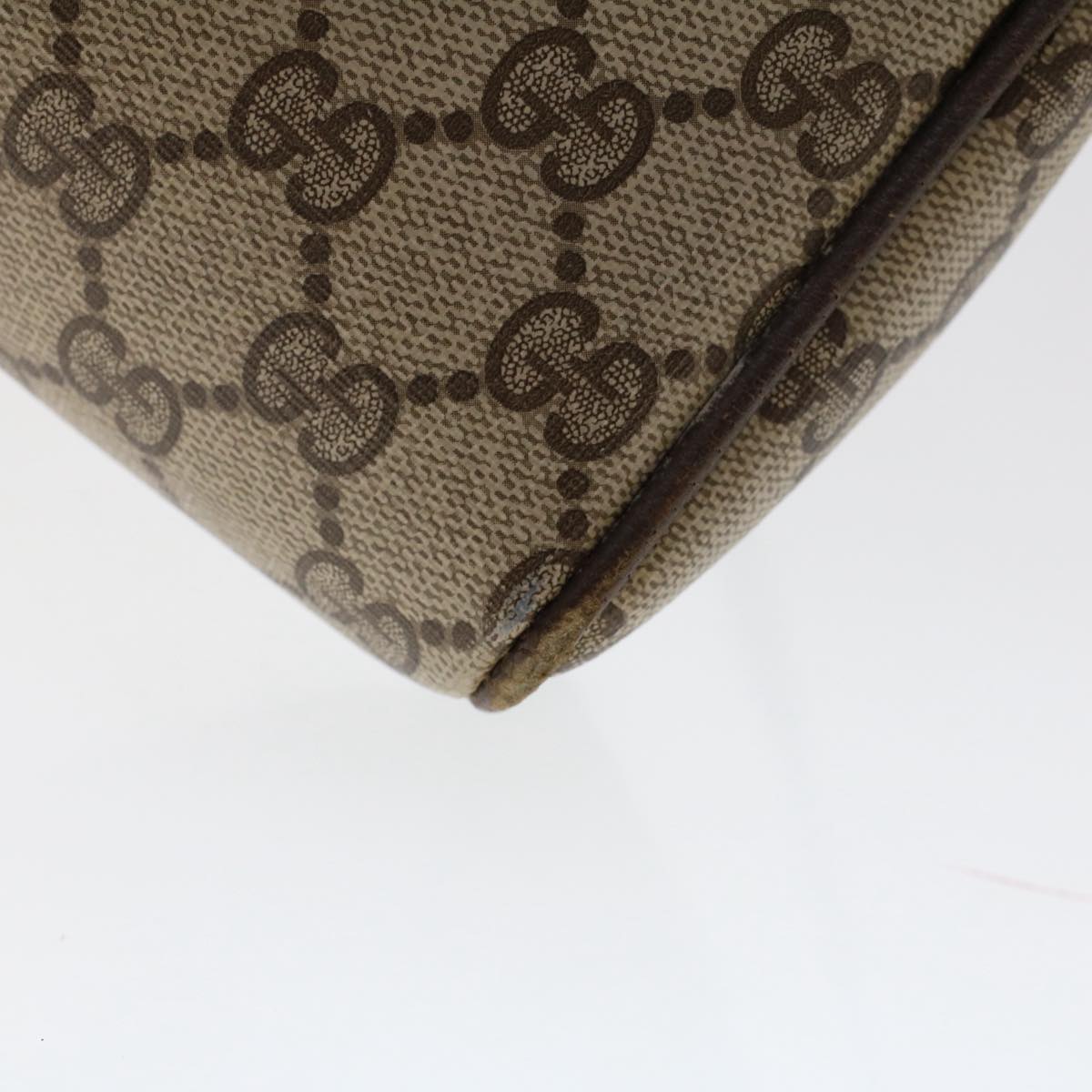 GUCCI GG Canvas Shoulder Bag PVC Leather Beige 50515
