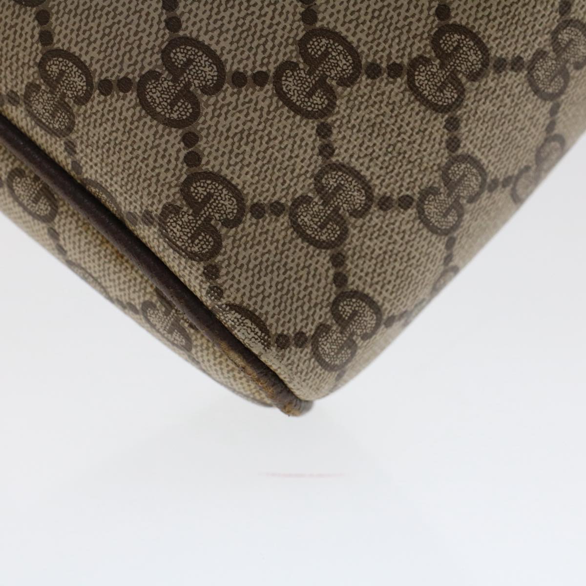 GUCCI GG Canvas Shoulder Bag PVC Leather Beige 50515