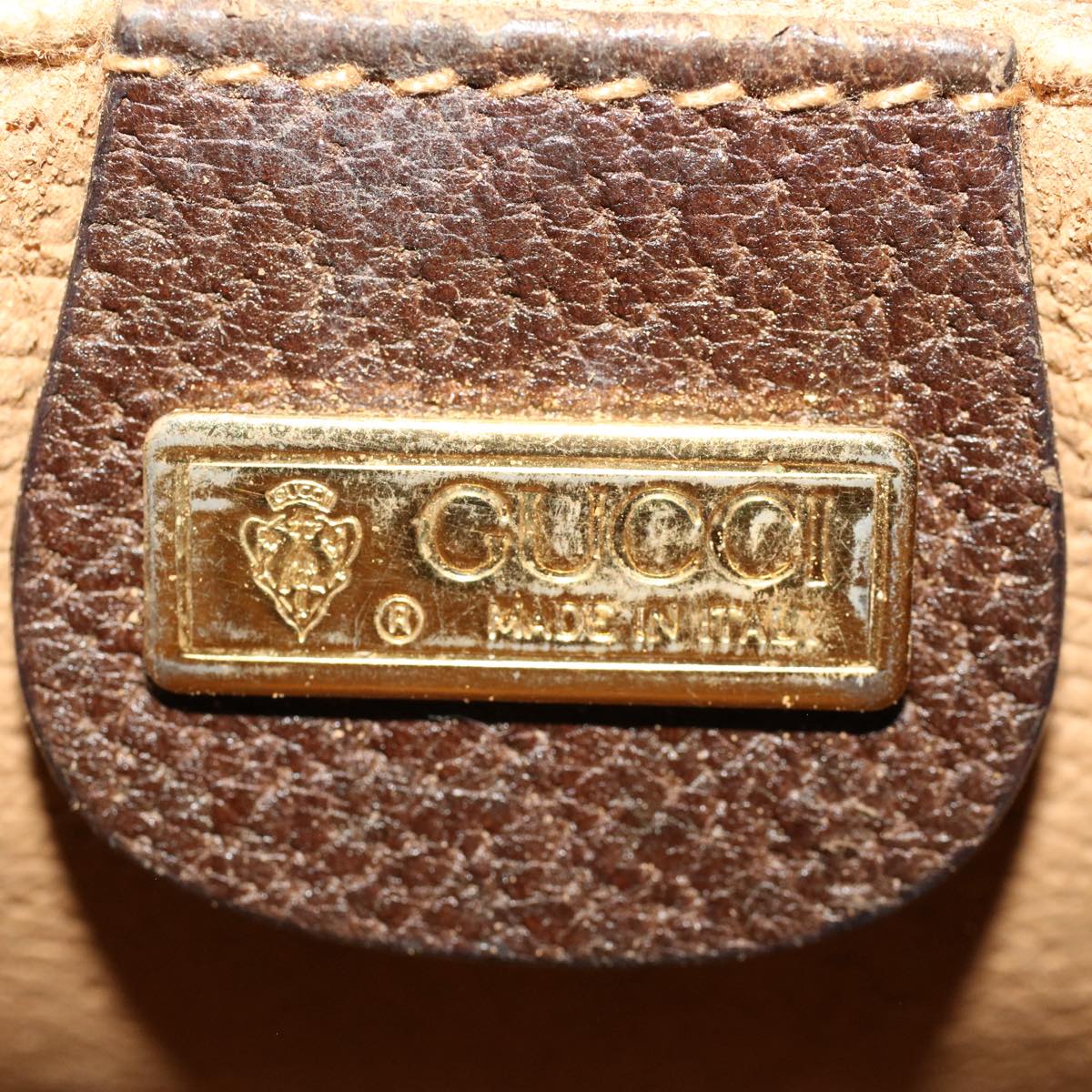GUCCI GG Canvas Shoulder Bag PVC Leather Beige 50515