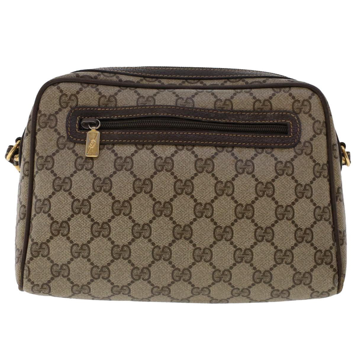 GUCCI GG Canvas Shoulder Bag PVC Leather Beige 50515