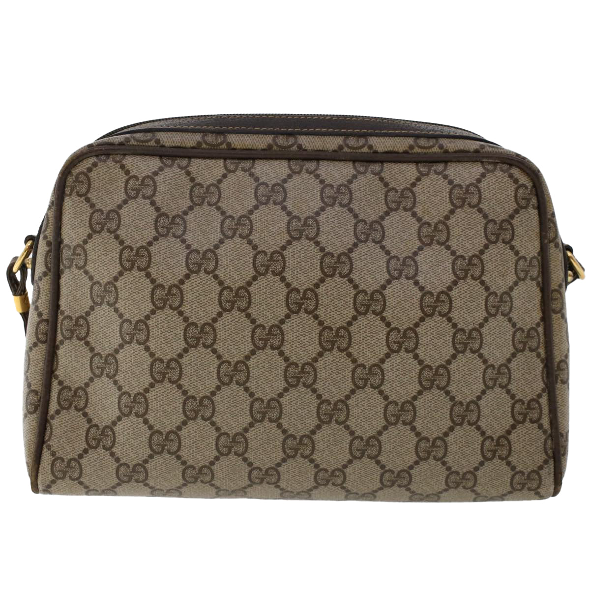 GUCCI GG Canvas Shoulder Bag PVC Leather Beige 50515