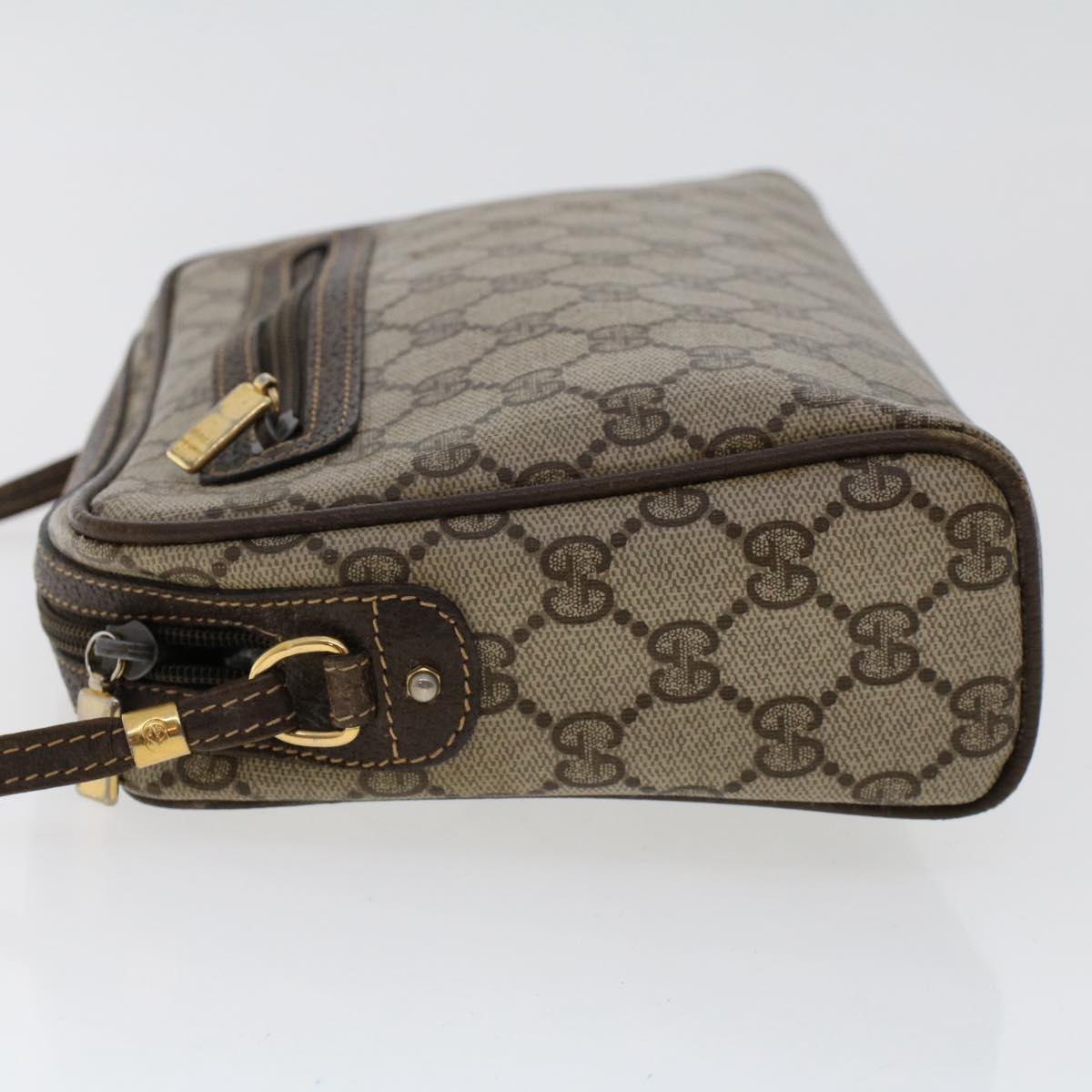 GUCCI GG Canvas Shoulder Bag PVC Leather Beige 50515