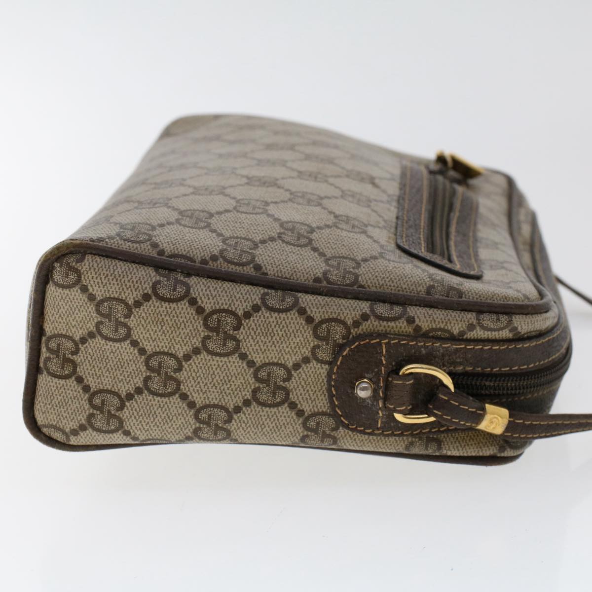 GUCCI GG Canvas Shoulder Bag PVC Leather Beige 50515