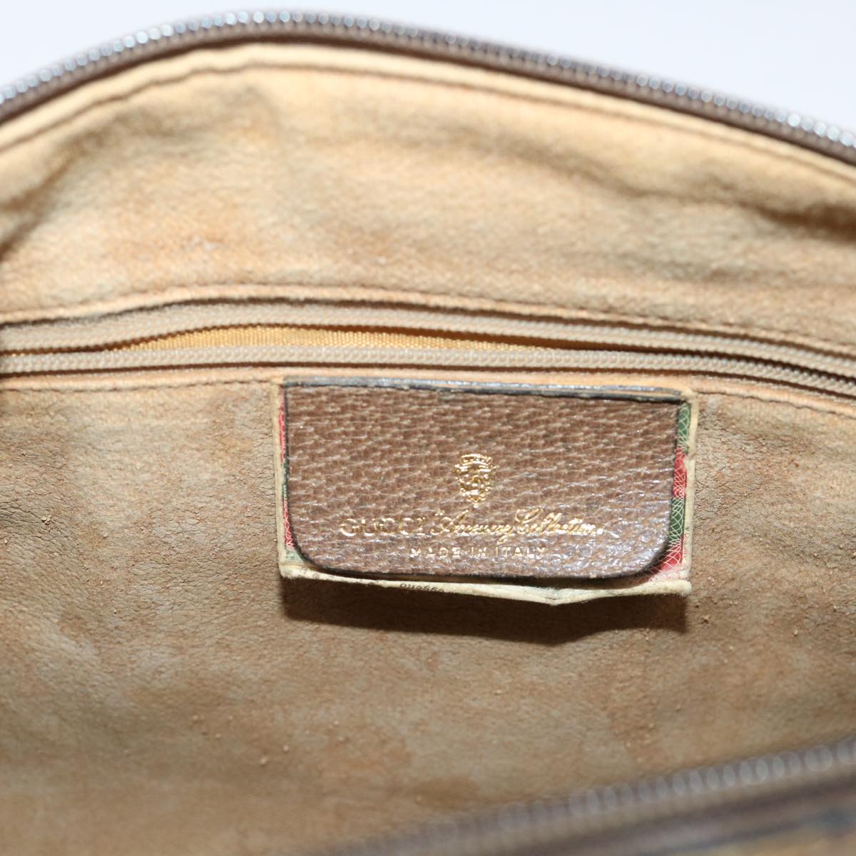 GUCCI GG Canvas Web Sherry Line Boston Bag PVC Leather Beige Red 50516