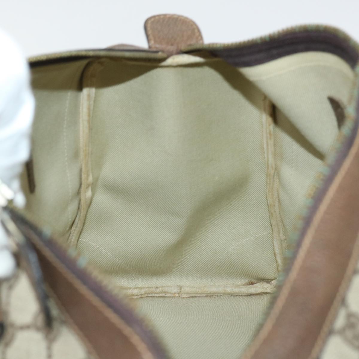 GUCCI GG Canvas Web Sherry Line Boston Bag PVC Leather Beige Red 50517