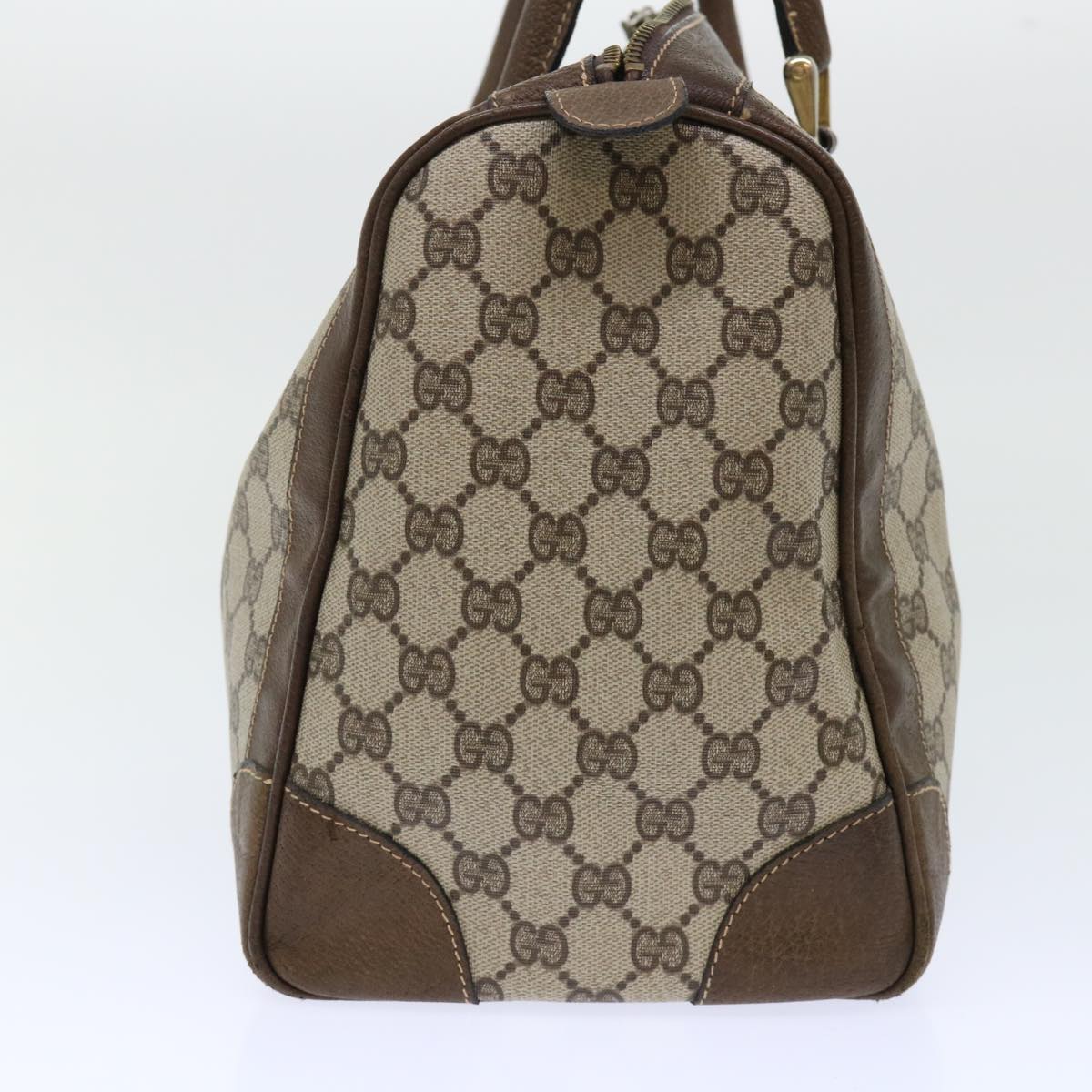GUCCI GG Canvas Web Sherry Line Boston Bag PVC Leather Beige Red 50517