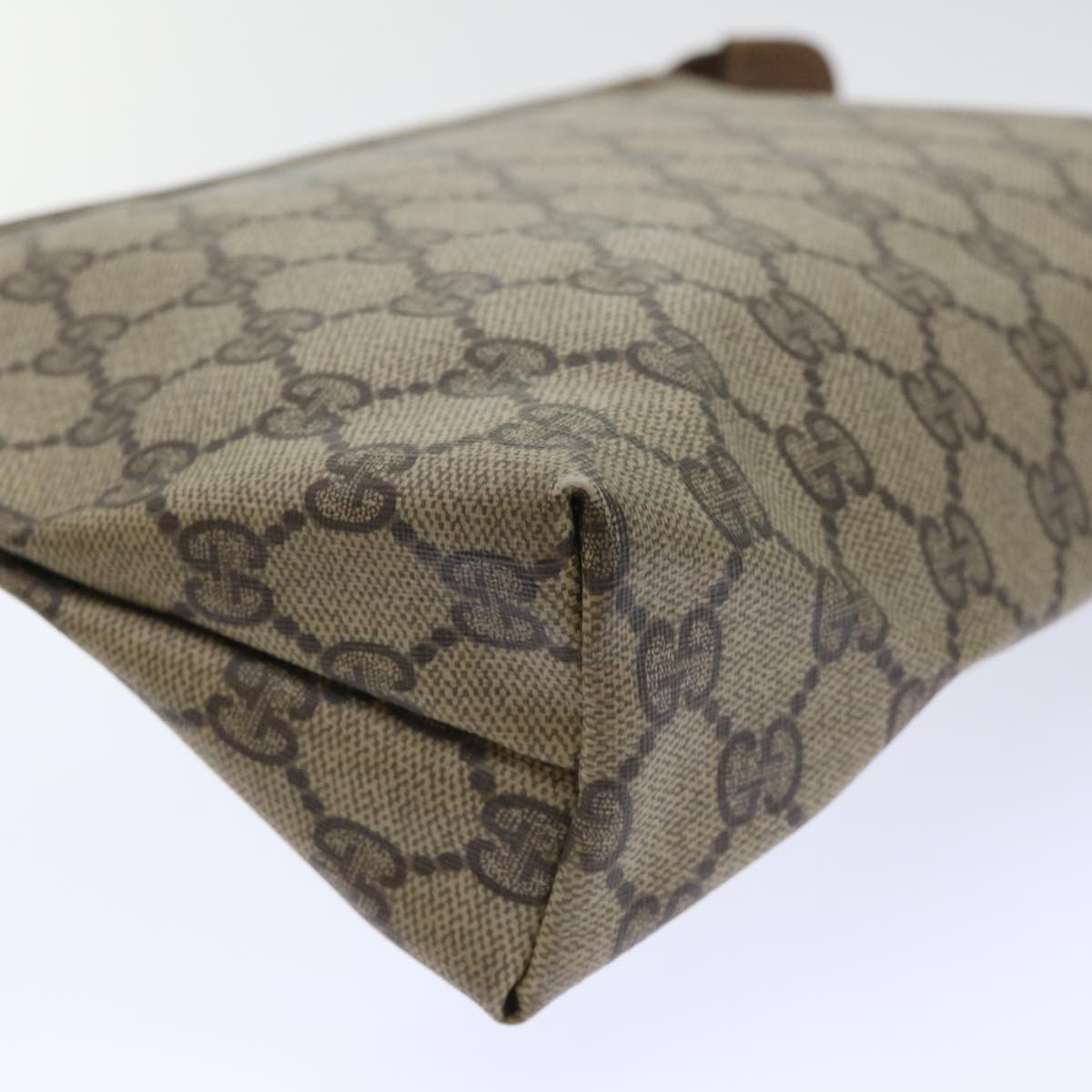 GUCCI GG Canvas Pouch PVC Leather Beige 50547