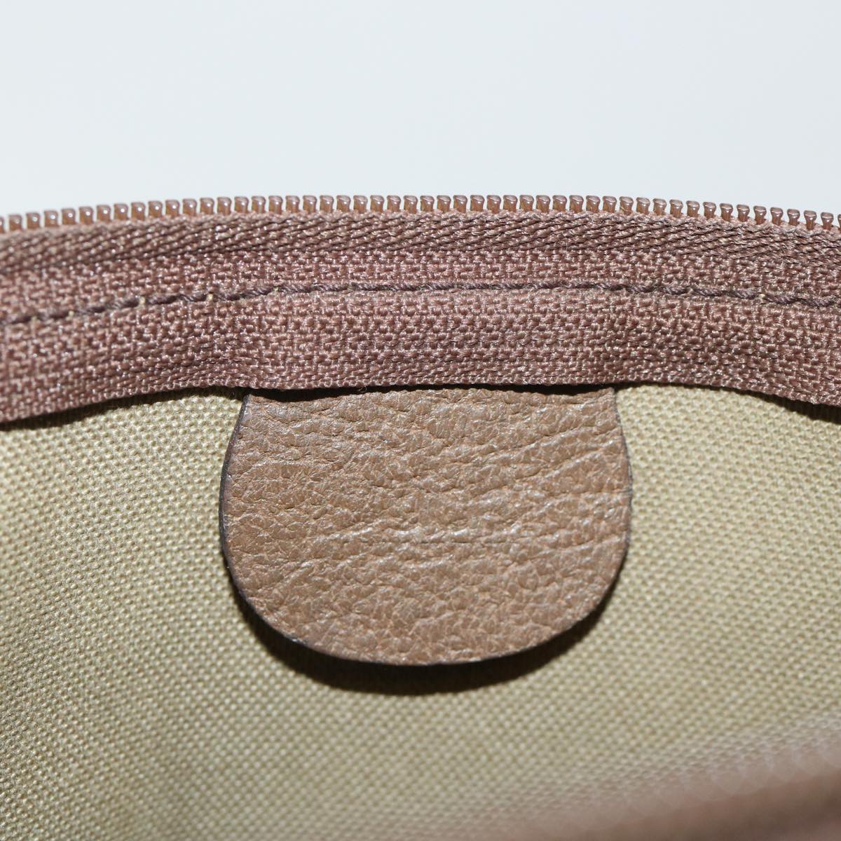 GUCCI GG Canvas Pouch PVC Leather Beige 50547