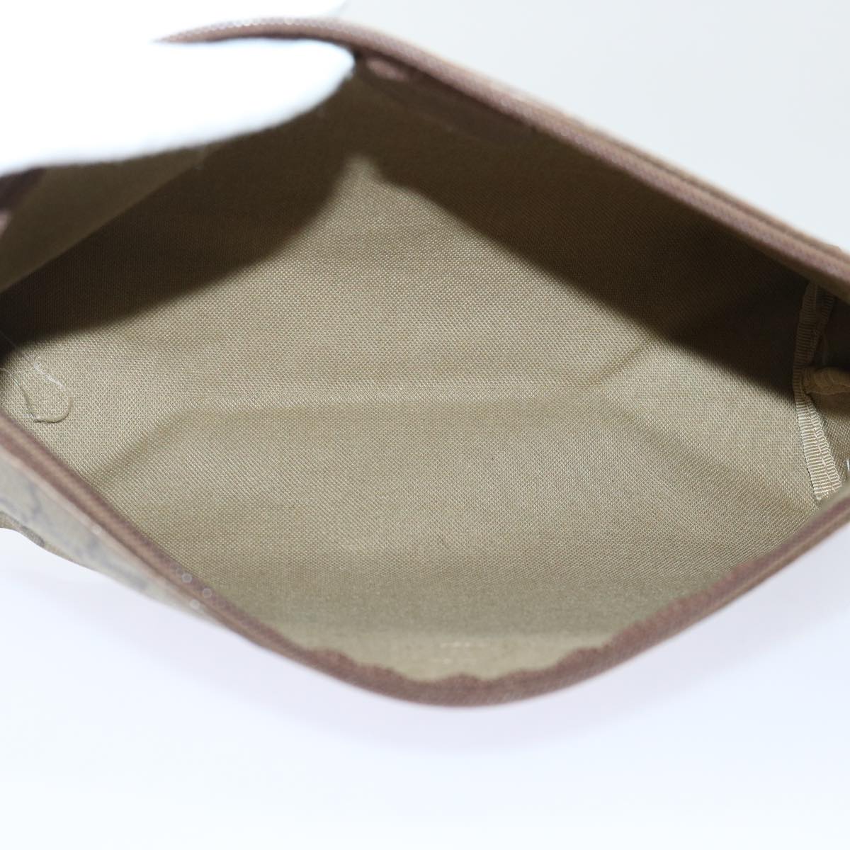 GUCCI GG Canvas Pouch PVC Leather Beige 50547