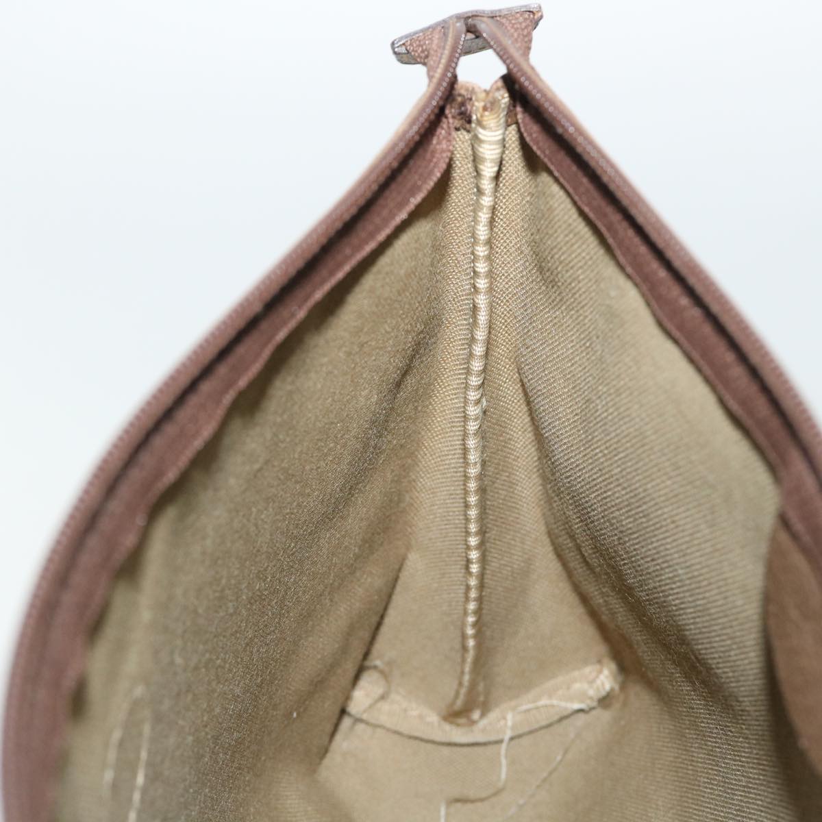 GUCCI GG Canvas Pouch PVC Leather Beige 50547