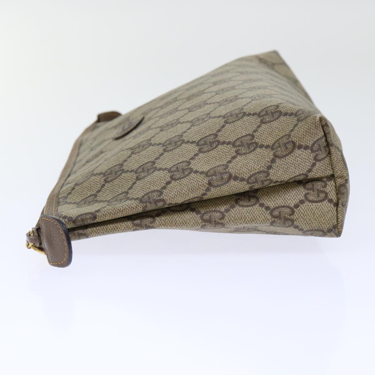 GUCCI GG Canvas Pouch PVC Leather Beige 50547