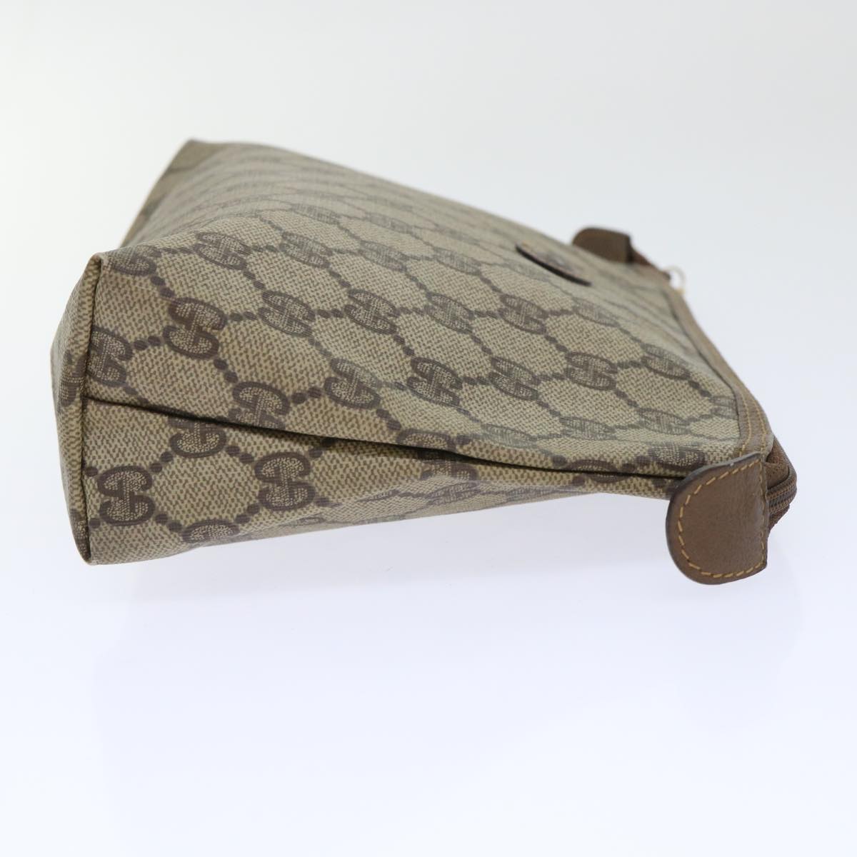 GUCCI GG Canvas Pouch PVC Leather Beige 50547
