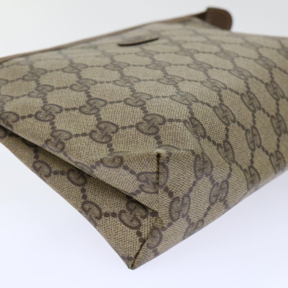 GUCCI GG Canvas Pouch PVC Leather Beige 50547