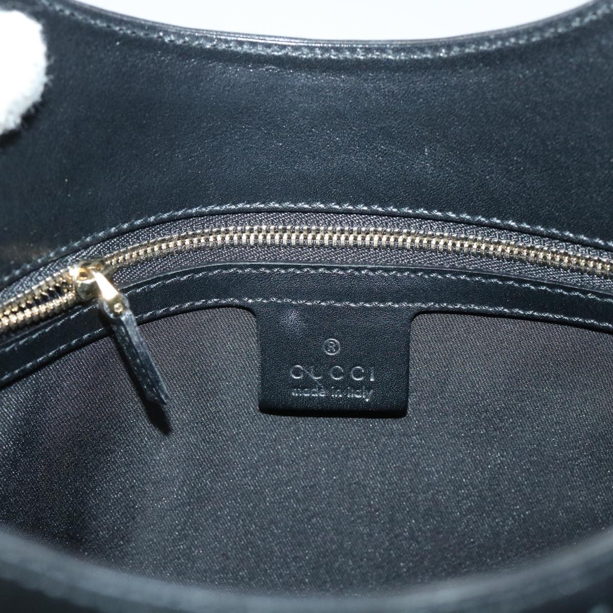 GUCCI GG Canvas Interlocking Web Sherry Line Shoulder Bag Black 50554
