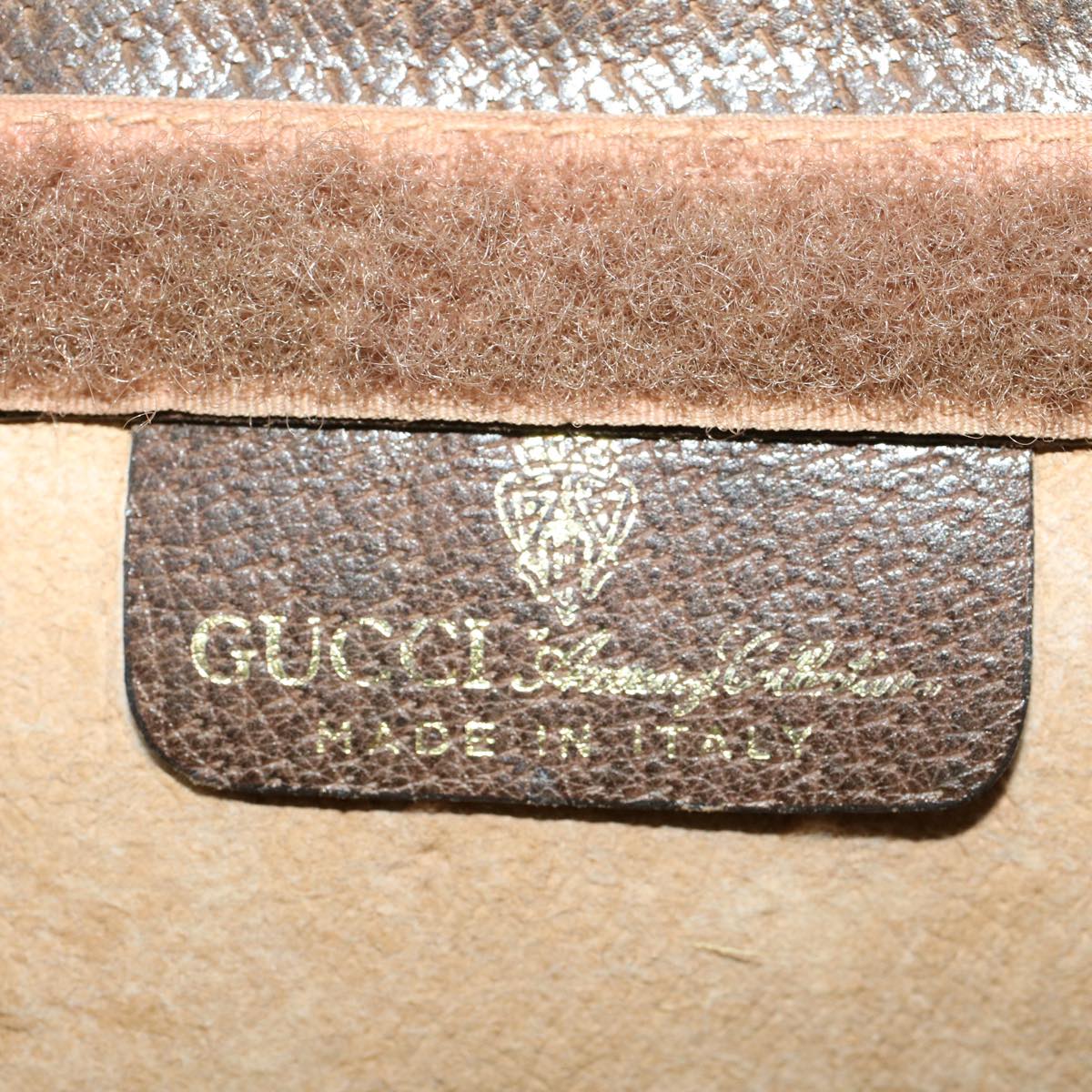 GUCCI GG Canvas Web Sherry Line Clutch Bag PVC Leather Beige Red 50560