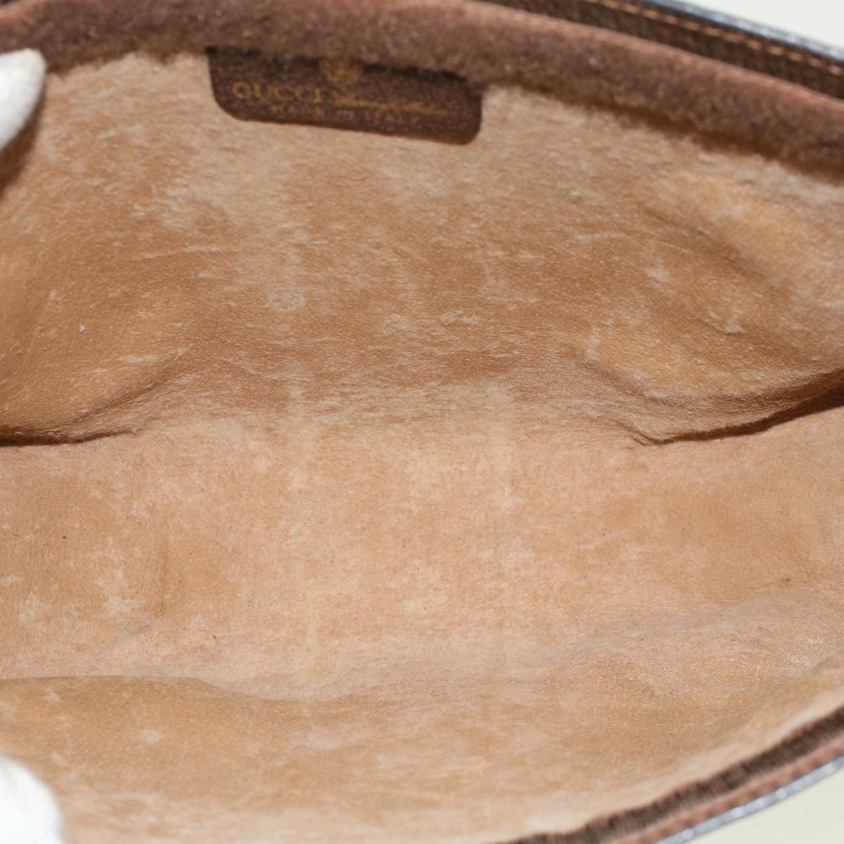 GUCCI GG Canvas Web Sherry Line Clutch Bag PVC Leather Beige Red 50560