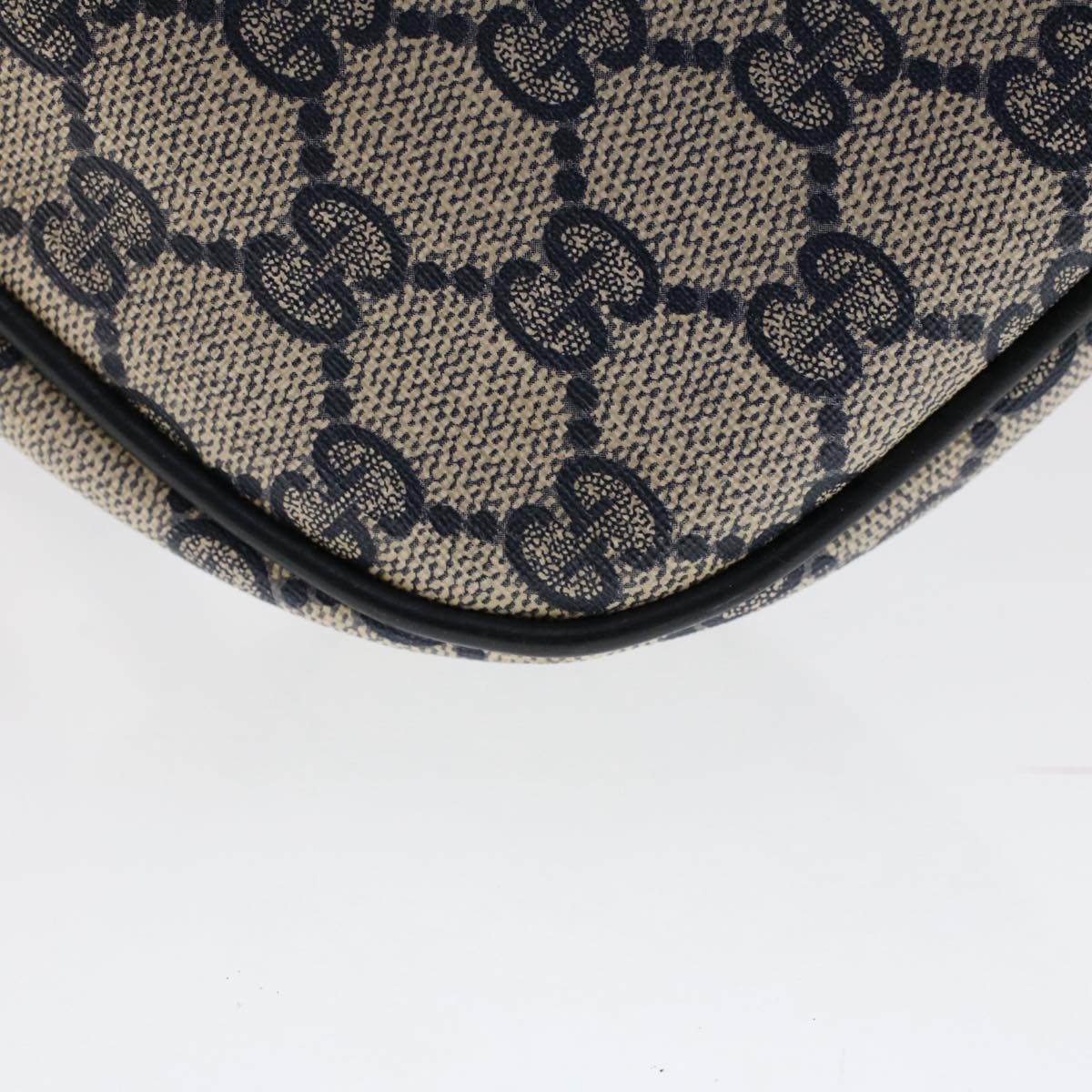 GUCCI GG Canvas Sherry Line Shoulder Bag PVC Leather Navy Red 50566