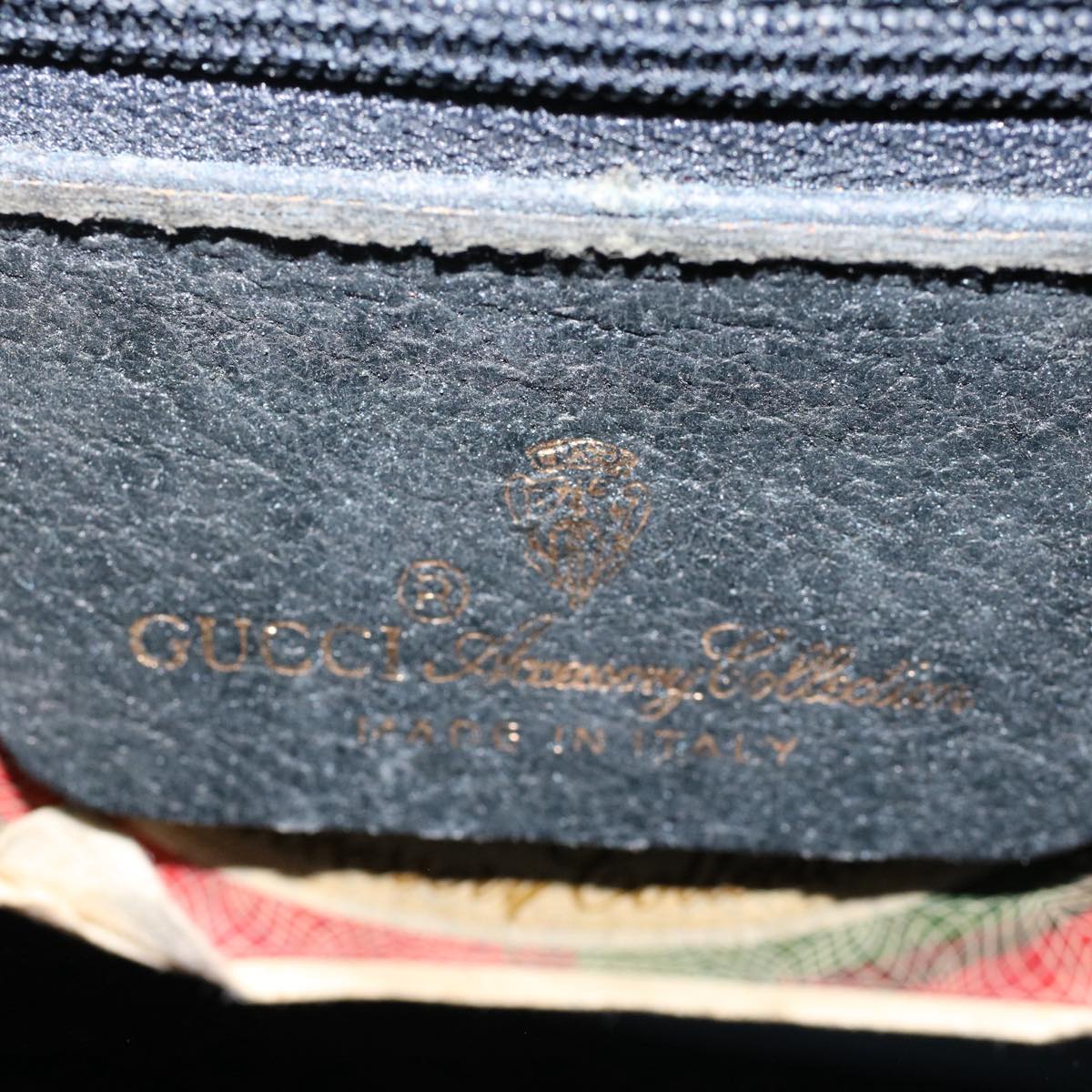 GUCCI GG Canvas Sherry Line Shoulder Bag PVC Leather Navy Red 50566