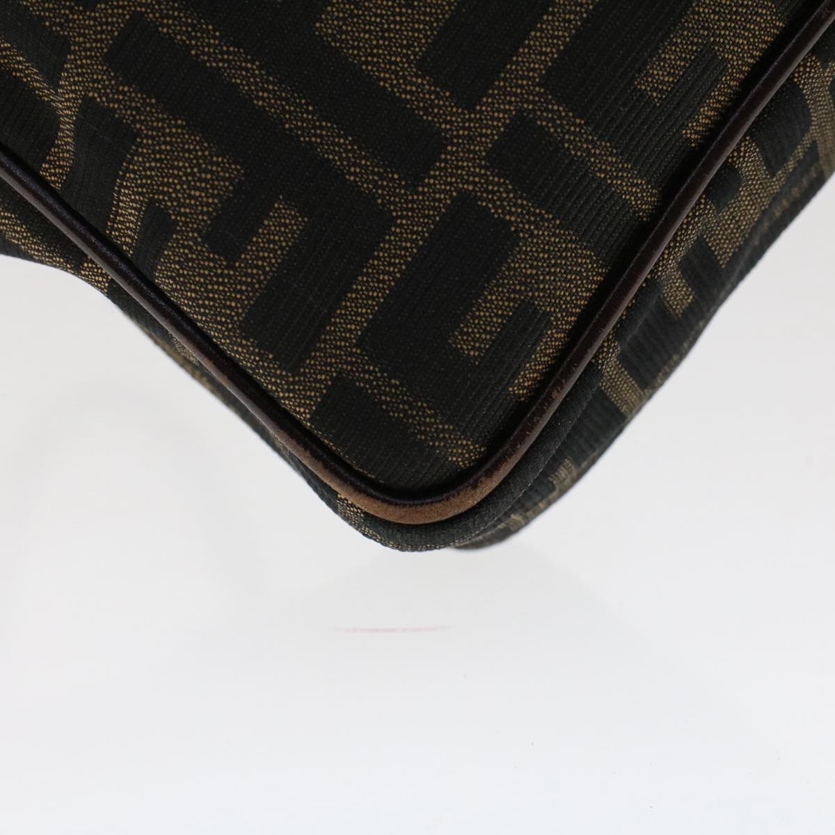 FENDI Zucca Canvas Hand Bag Nylon Brown Black 50568