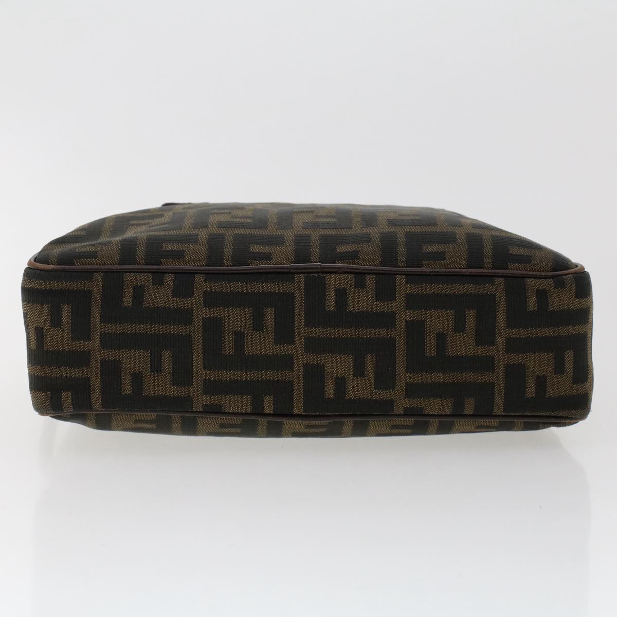 FENDI Zucca Canvas Hand Bag Nylon Brown Black 50568