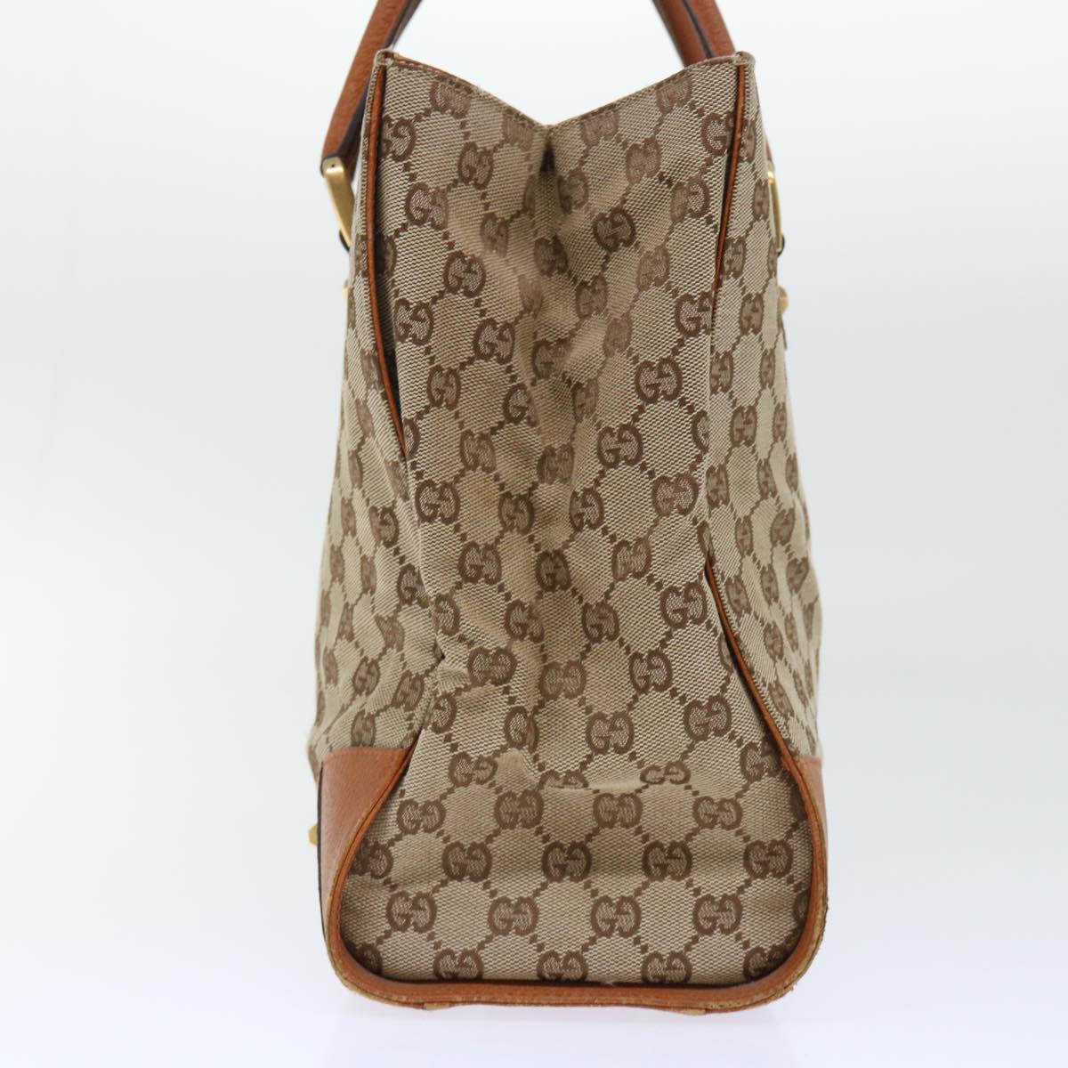 GUCCI GG Canvas Hand Bag Beige Brown 120897 50574