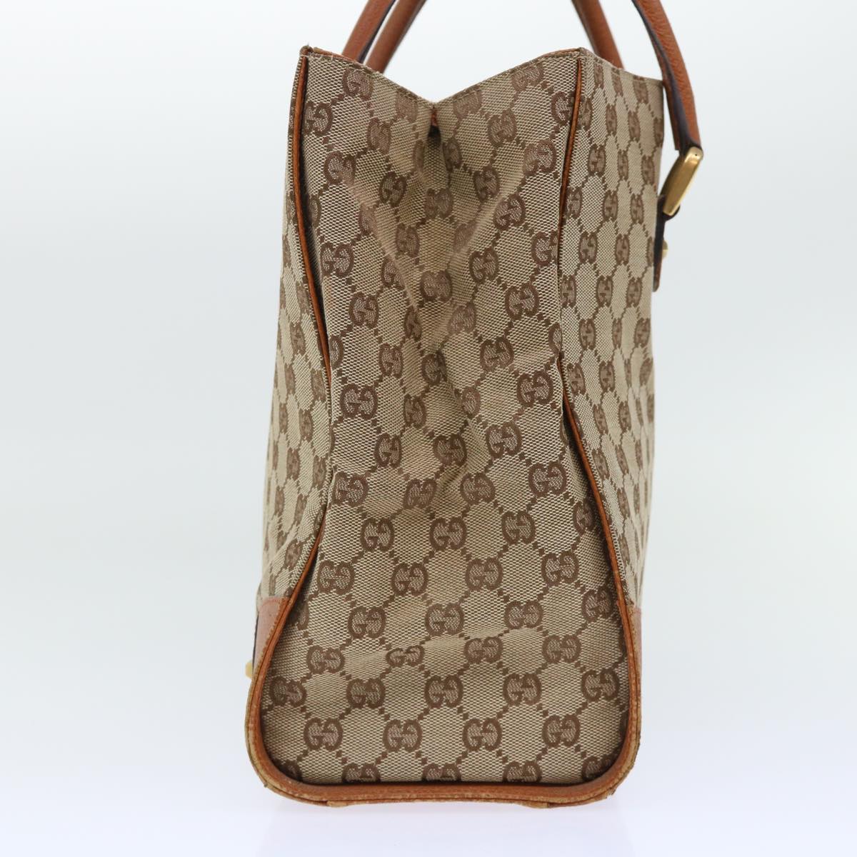 GUCCI GG Canvas Hand Bag Beige Brown 120897 50574