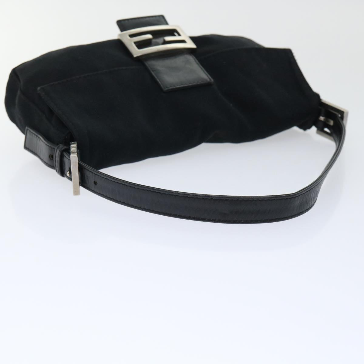 FENDI Mamma Baguette Shoulder Bag Nylon Black 50576