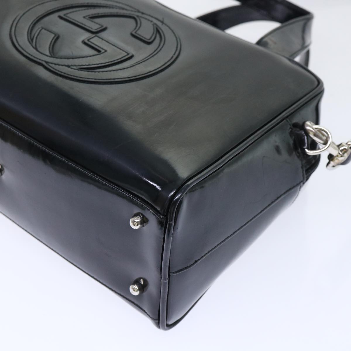 GUCCI Hand Bag Patent leather 2way Black 000.1274.0505 50588