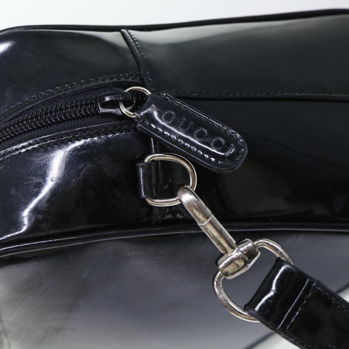 GUCCI Hand Bag Patent leather 2way Black 000.1274.0505 50588