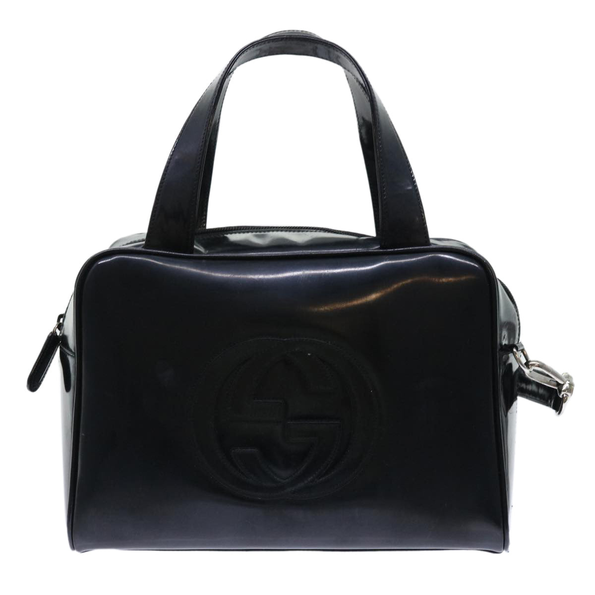 GUCCI Hand Bag Patent leather 2way Black 000.1274.0505 50588