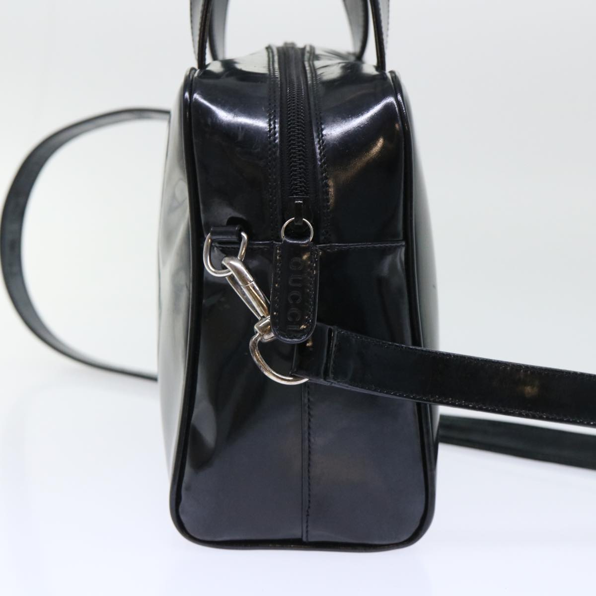 GUCCI Hand Bag Patent leather 2way Black 000.1274.0505 50588
