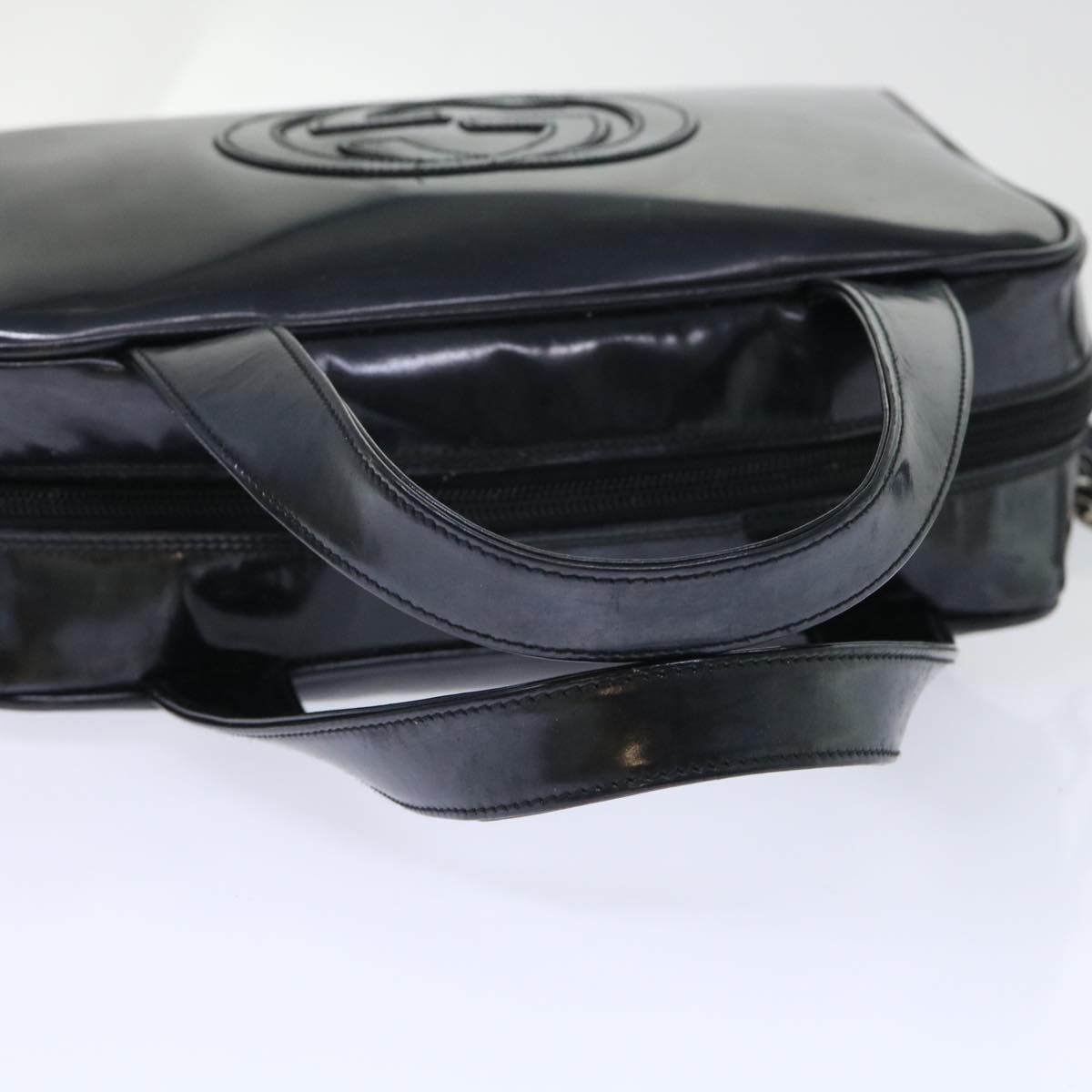 GUCCI Hand Bag Patent leather 2way Black 000.1274.0505 50588
