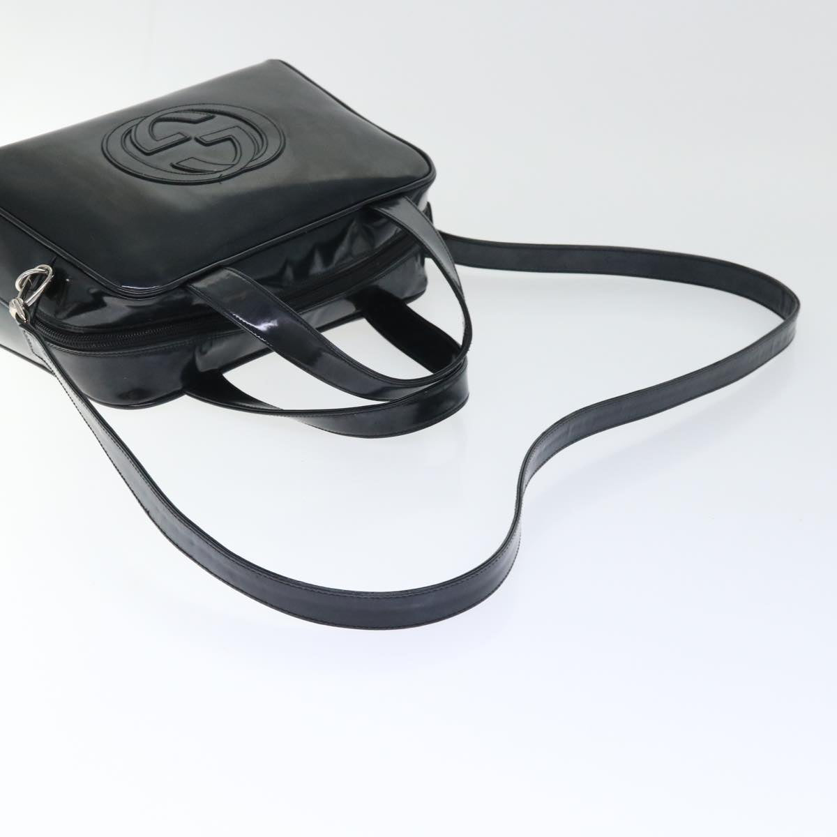 GUCCI Hand Bag Patent leather 2way Black 000.1274.0505 50588