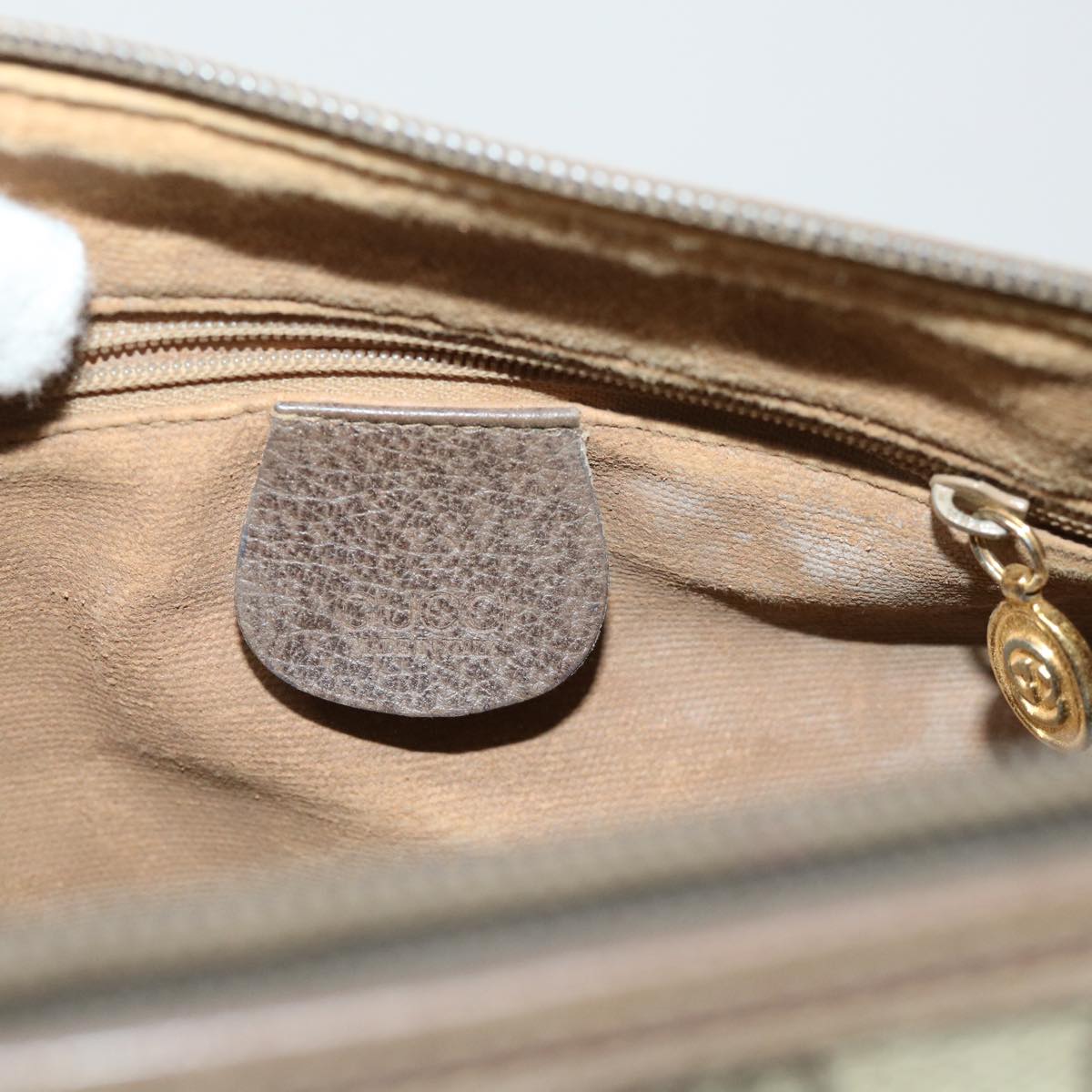 GUCCI GG Canvas Boston Bag PVC Leather Beige 50592
