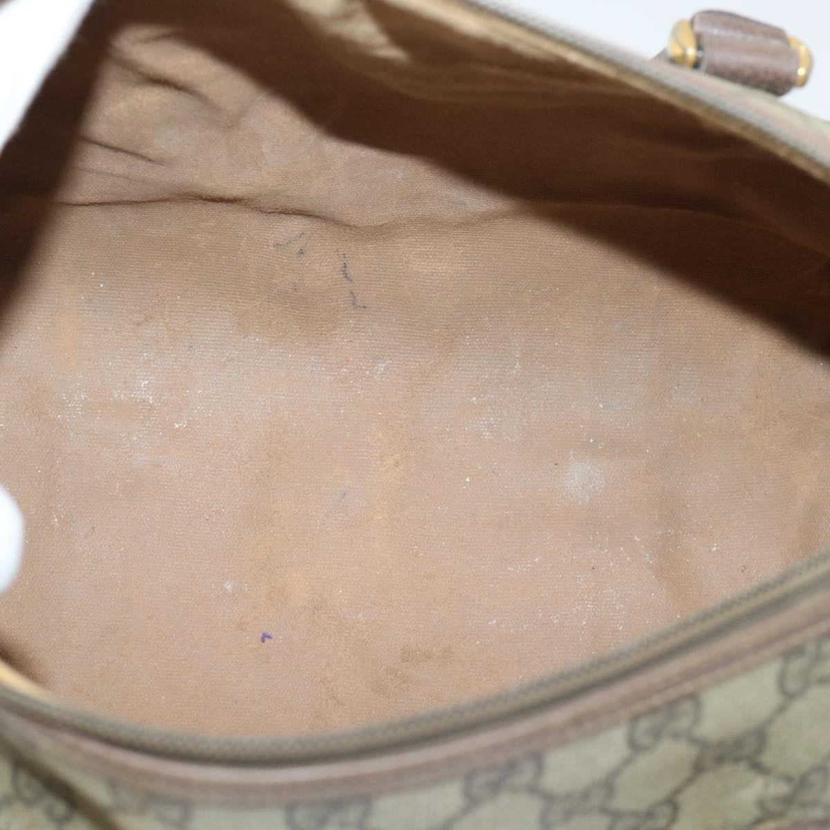 GUCCI GG Canvas Boston Bag PVC Leather Beige 50592