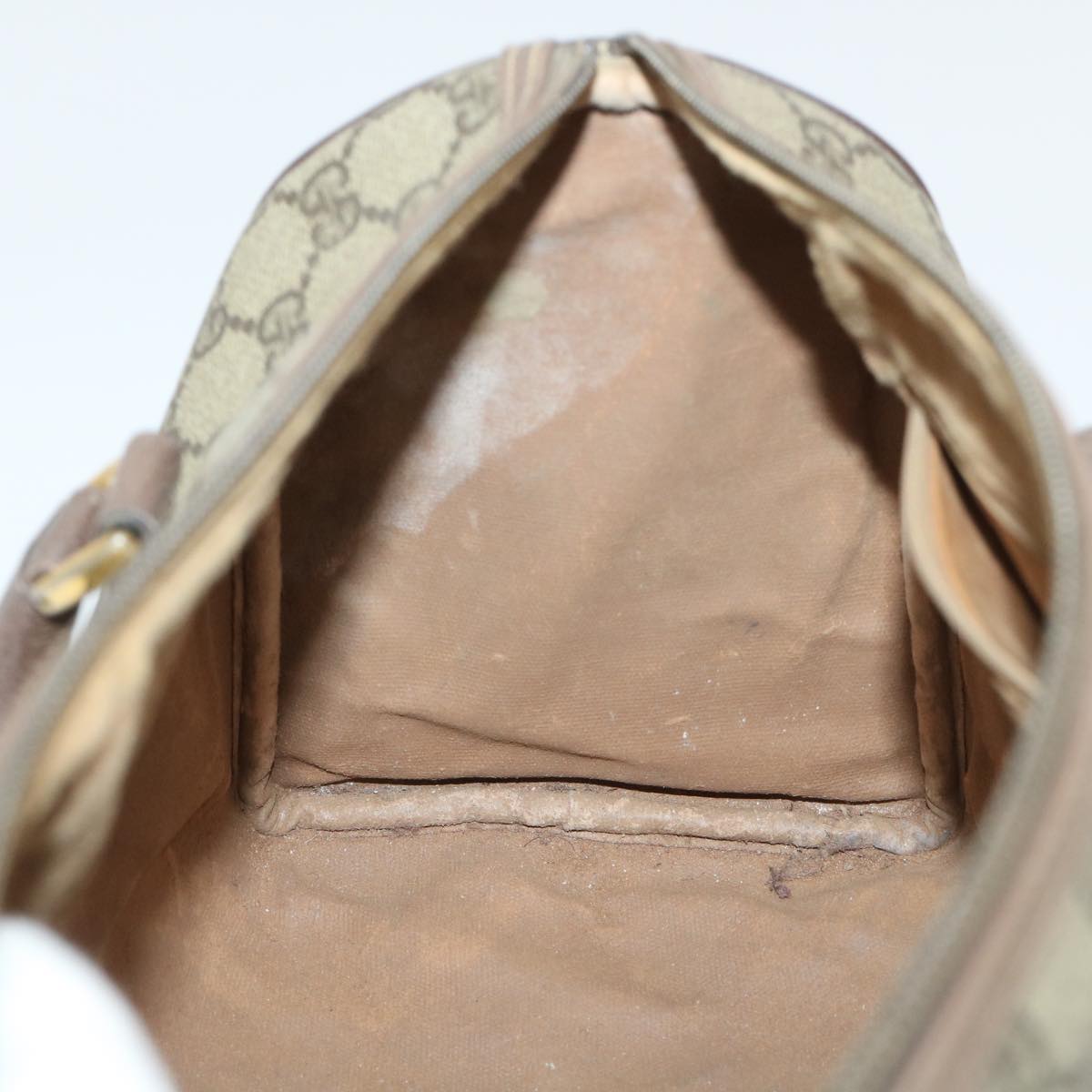 GUCCI GG Canvas Boston Bag PVC Leather Beige 50592