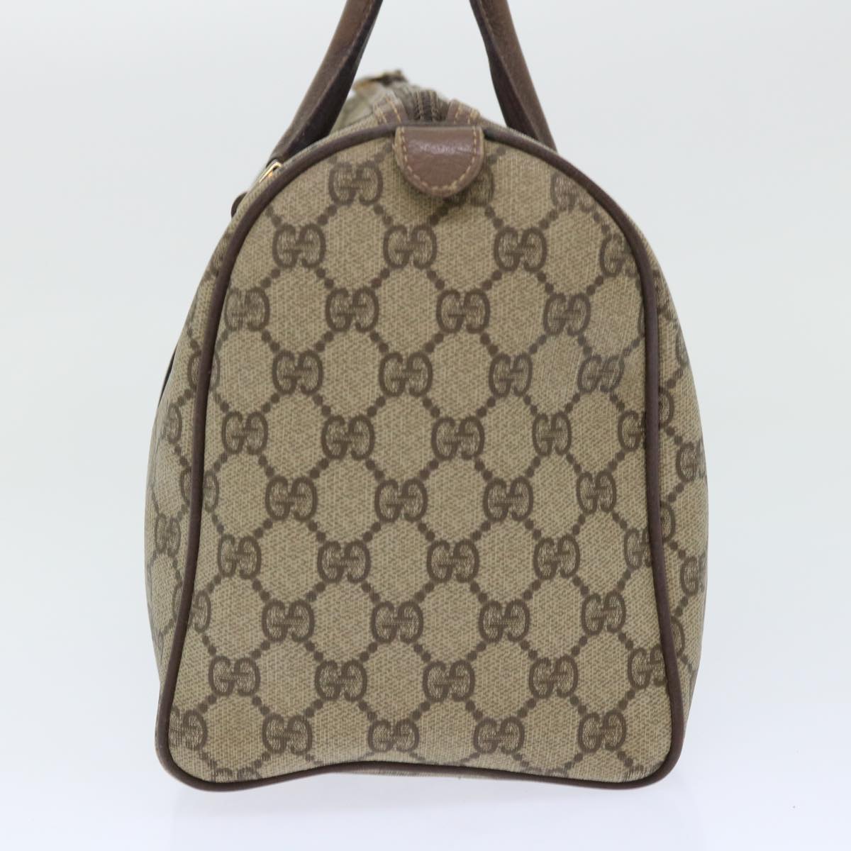 GUCCI GG Canvas Boston Bag PVC Leather Beige 50592