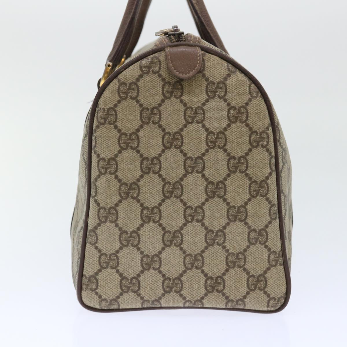GUCCI GG Canvas Boston Bag PVC Leather Beige 50592