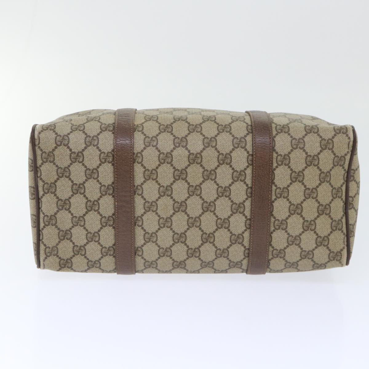 GUCCI GG Canvas Boston Bag PVC Leather Beige 50592