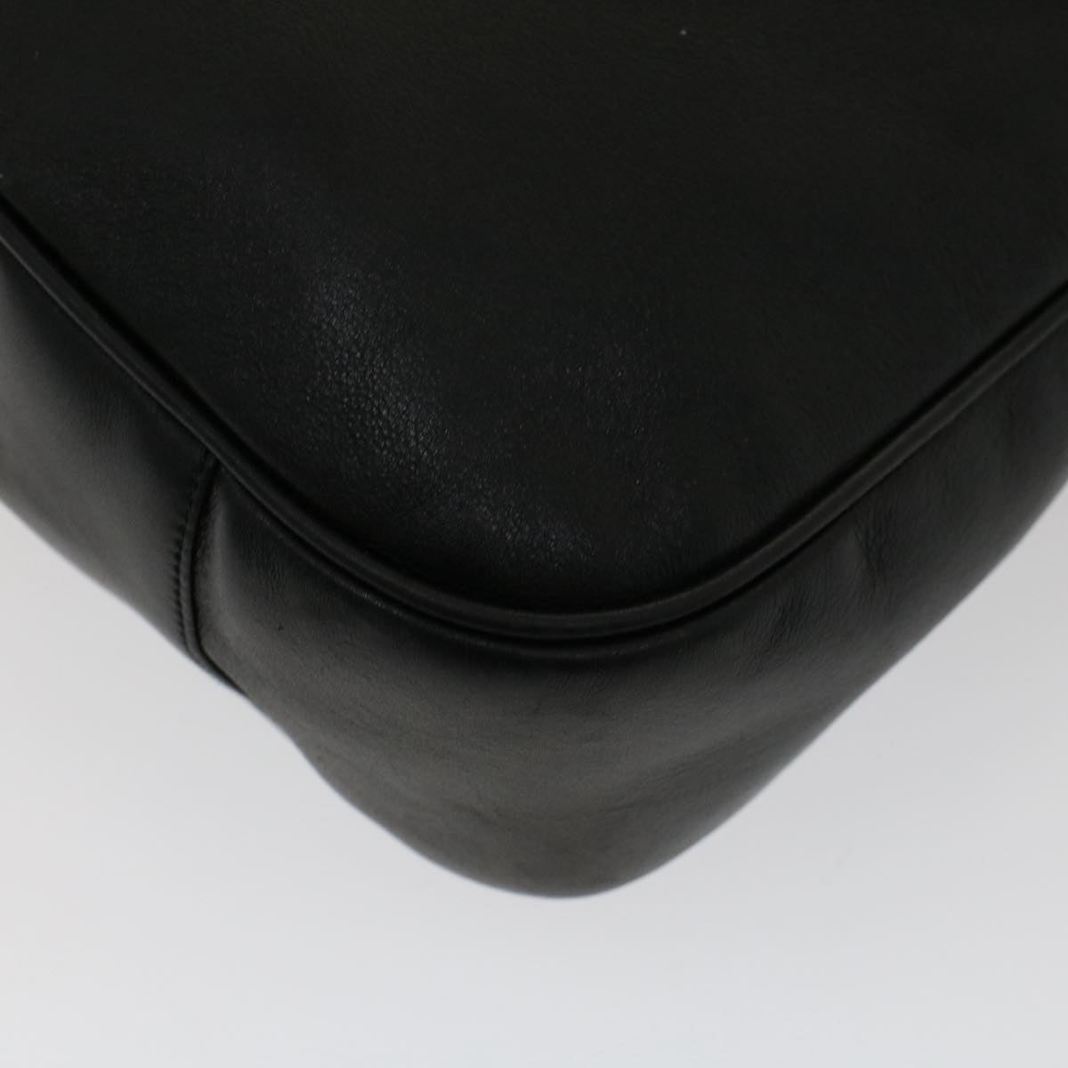 GUCCI Bamboo Shoulder Bag Leather 2way Black 50597