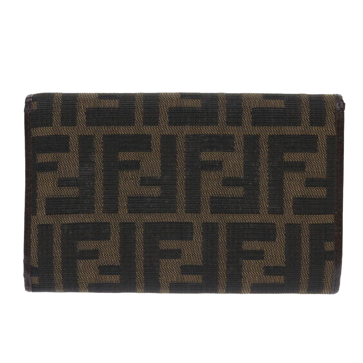 FENDI Zucca Canvas Wallet Black Brown 50751