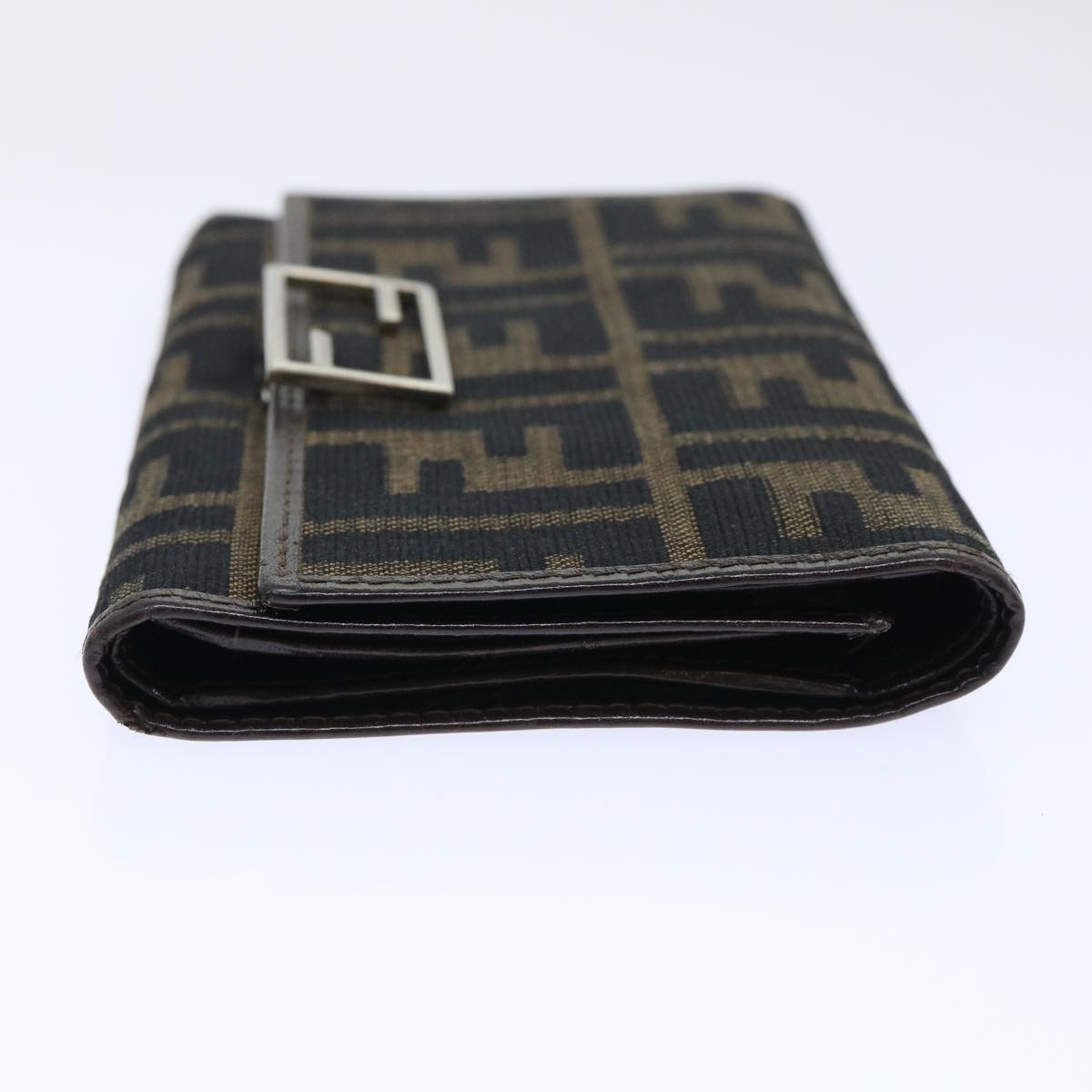 FENDI Zucca Canvas Wallet Black Brown 50751