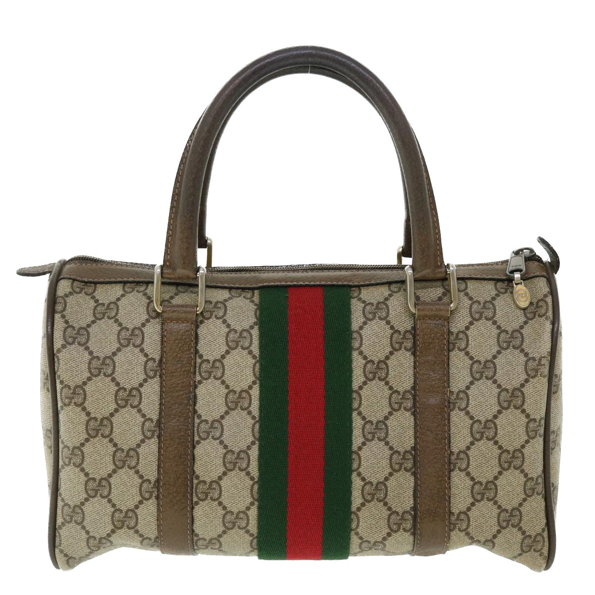 GUCCI GG Canvas Web Sherry Line Boston Bag Beige Red Green 39.02.006 50772