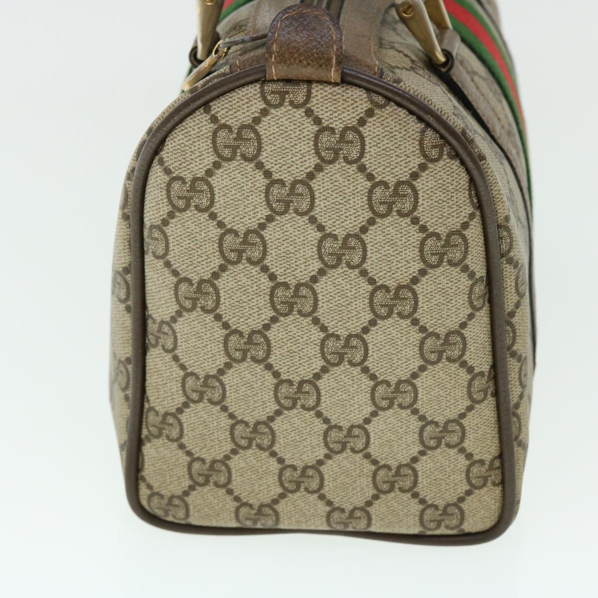 GUCCI GG Canvas Web Sherry Line Boston Bag Beige Red Green 39.02.006 50772