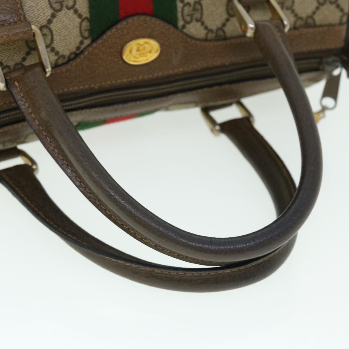 GUCCI GG Canvas Web Sherry Line Boston Bag Beige Red Green 39.02.006 50772