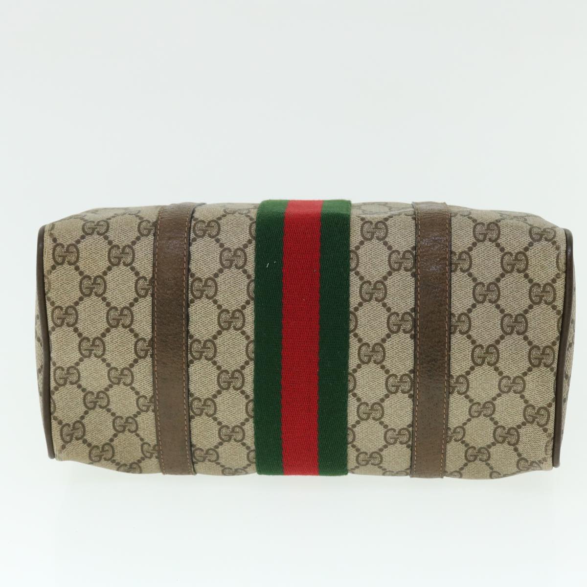 GUCCI GG Canvas Web Sherry Line Boston Bag Beige Red Green 39.02.006 50772